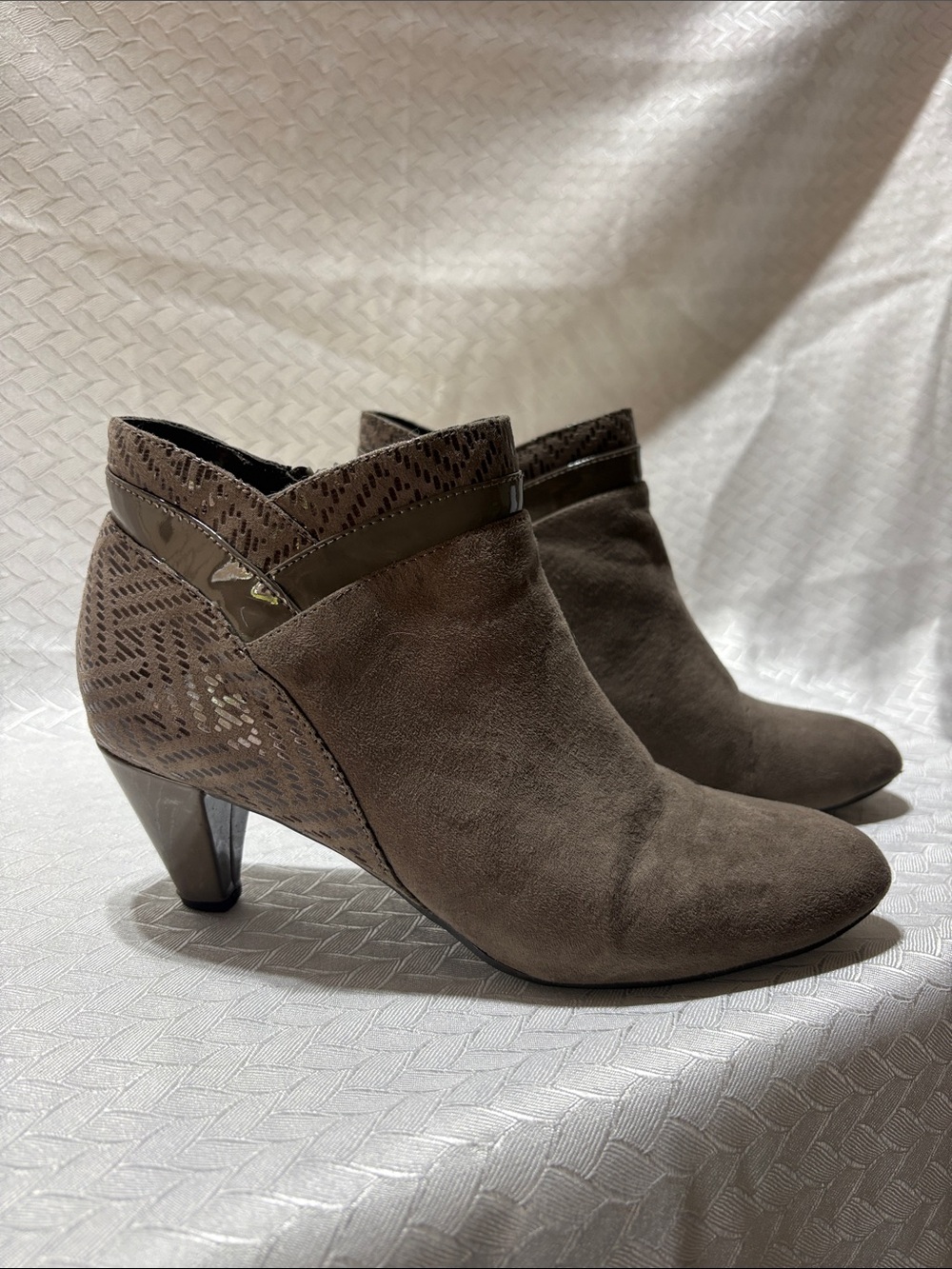 Karen Scott Taupe Suede Ankle Booties